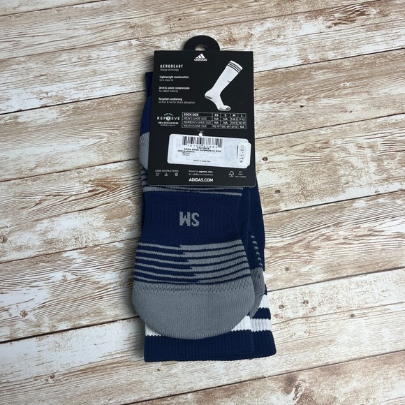 adidas Navy and White Soccer Copa Zone Socks - Picture 3 of 7
